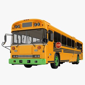 3D Electric School Bus Generic 02 model