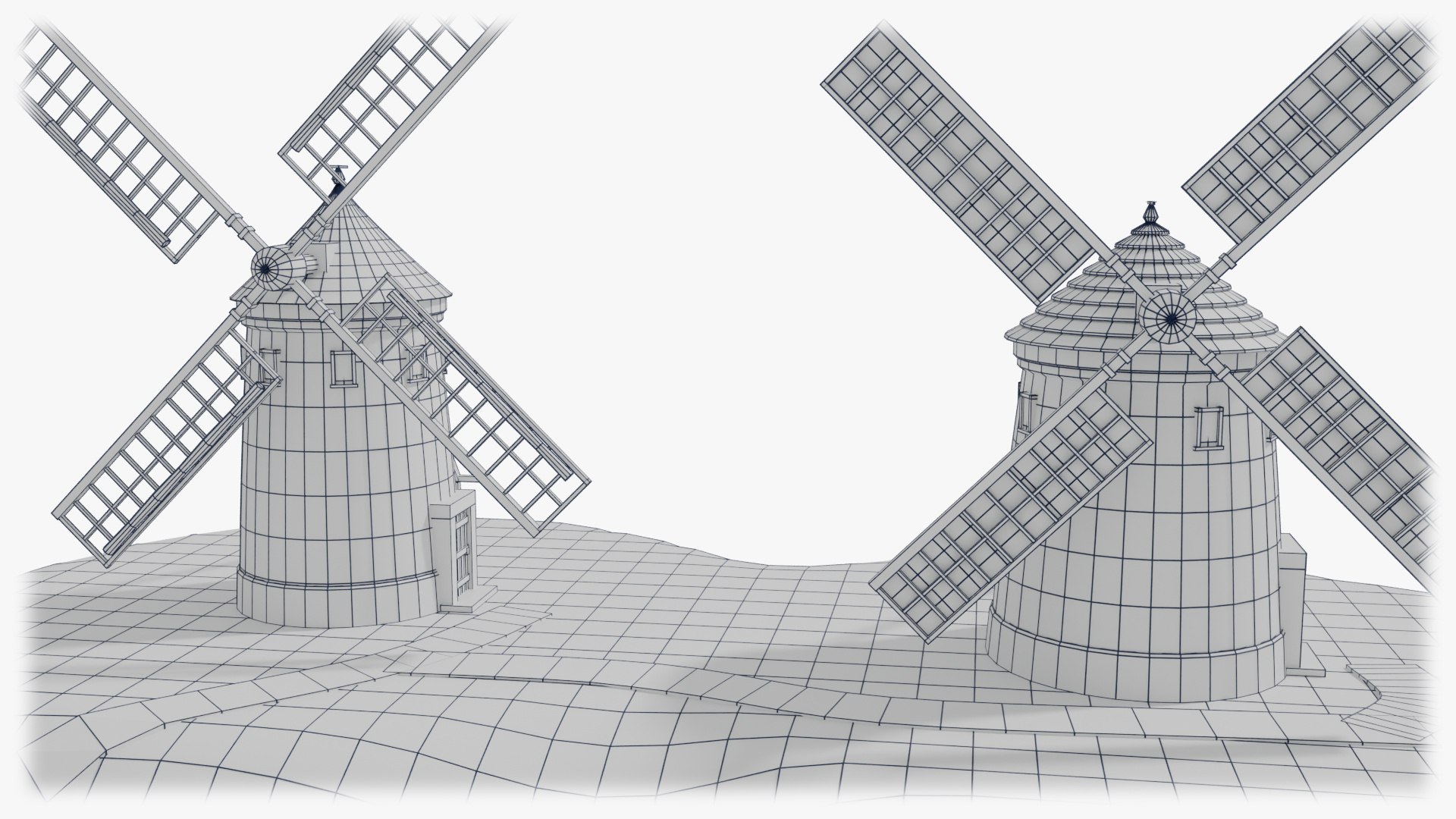 La Mancha Windmills Kit - 3 Spanish Windmills with Separate Sails and Hill - 4K PBR model https://p.turbosquid.com/ts-thumb/QD/CepH1d/2h/molinos_de_la_mancha_windmill_kit_07_wireframe/jpg/1791643701/1920x1080/fit_q87/69198611db90041435ddcd67c8a6fdee5027b777/molinos_de_la_mancha_windmill_kit_07_wireframe.jpg