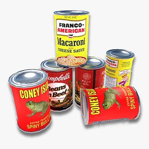 3D canned food 3 variations