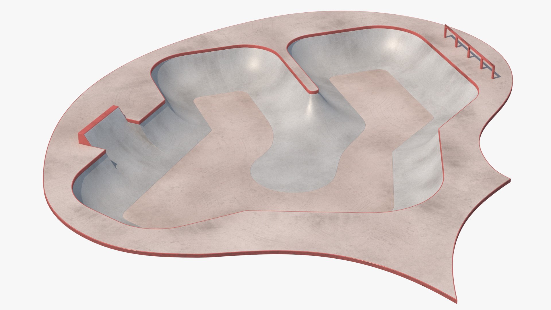 Skatepark Concrete Pool 3D model preview