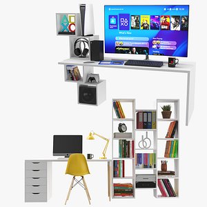 Two Modern Desks With Full Setup