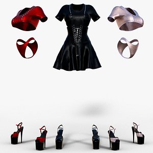 Black Leather Gothic Skirt and Leather Top looks