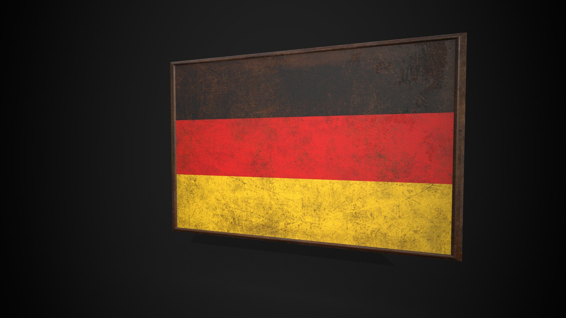 Old Picture Frame With Germany Flag - Game Ready PBR Low-poly 3D Model ...