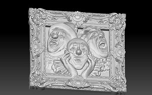 clowns - theatre-art themed framed billboard 3D model