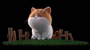 3D Cartoon cute fat cat