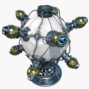 sci-fi nuclear reactor 3D model