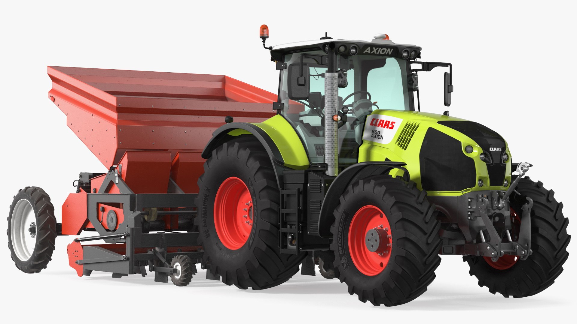 Axion Tractor With Potato Planter 3D model preview