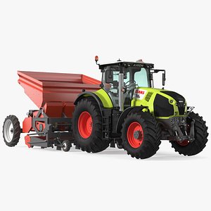 Axion Tractor With Potato Planter 3D model