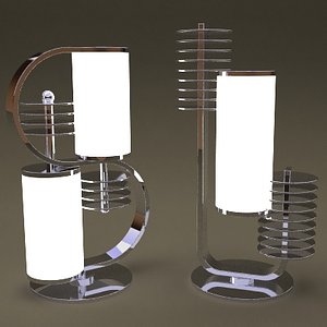 3d retro table lamps model