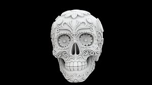 Decorative Sugar Skull 3D Print Model 3D model
