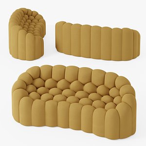 Bubble Sofa Light Brown Fabric