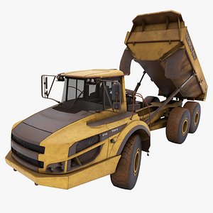 3D model Dirty Articulated Mining Truck 04 All PBR Unity UE Textures