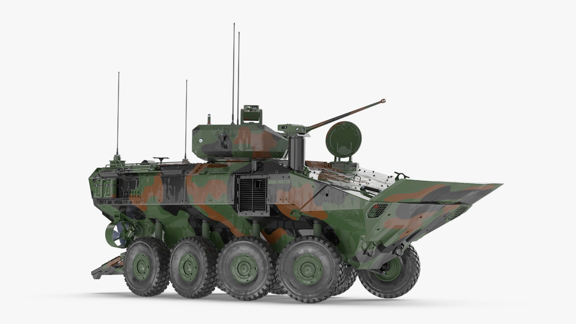 US Amphibious Assault Vehicle with 30mm Gun Wet Rigged