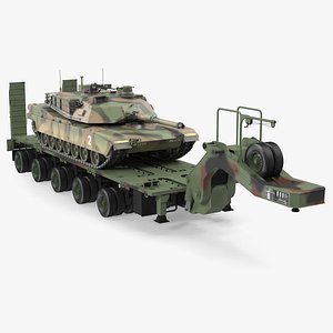 Tank Transporter M1000 Semi-Trailer with M1 Abrams
