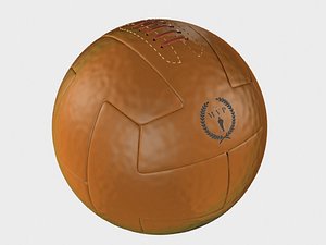 3d model vintage soccerball leather
