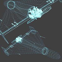 Shahed 136 UAV Wireframe Hologram Light Blue