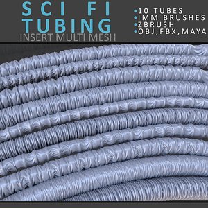 3D model set sci fi tubes