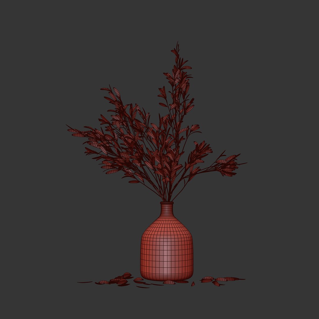 3D Olive Stems Glass Vase Model - TurboSquid 1490914