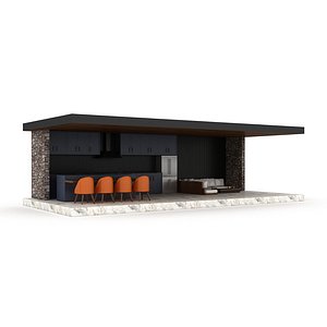 modern garden gazebo 02 3D model