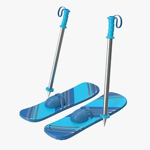 Skis and Poles Stylized