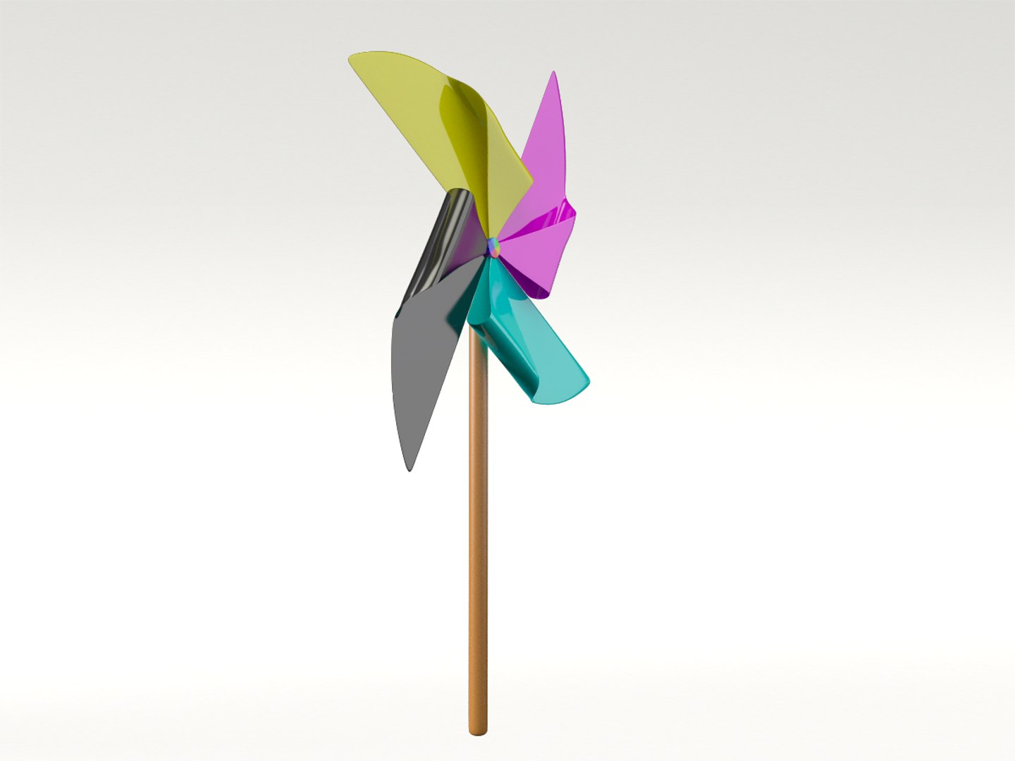 3d Pinwheel Cmyk Rainbow Model