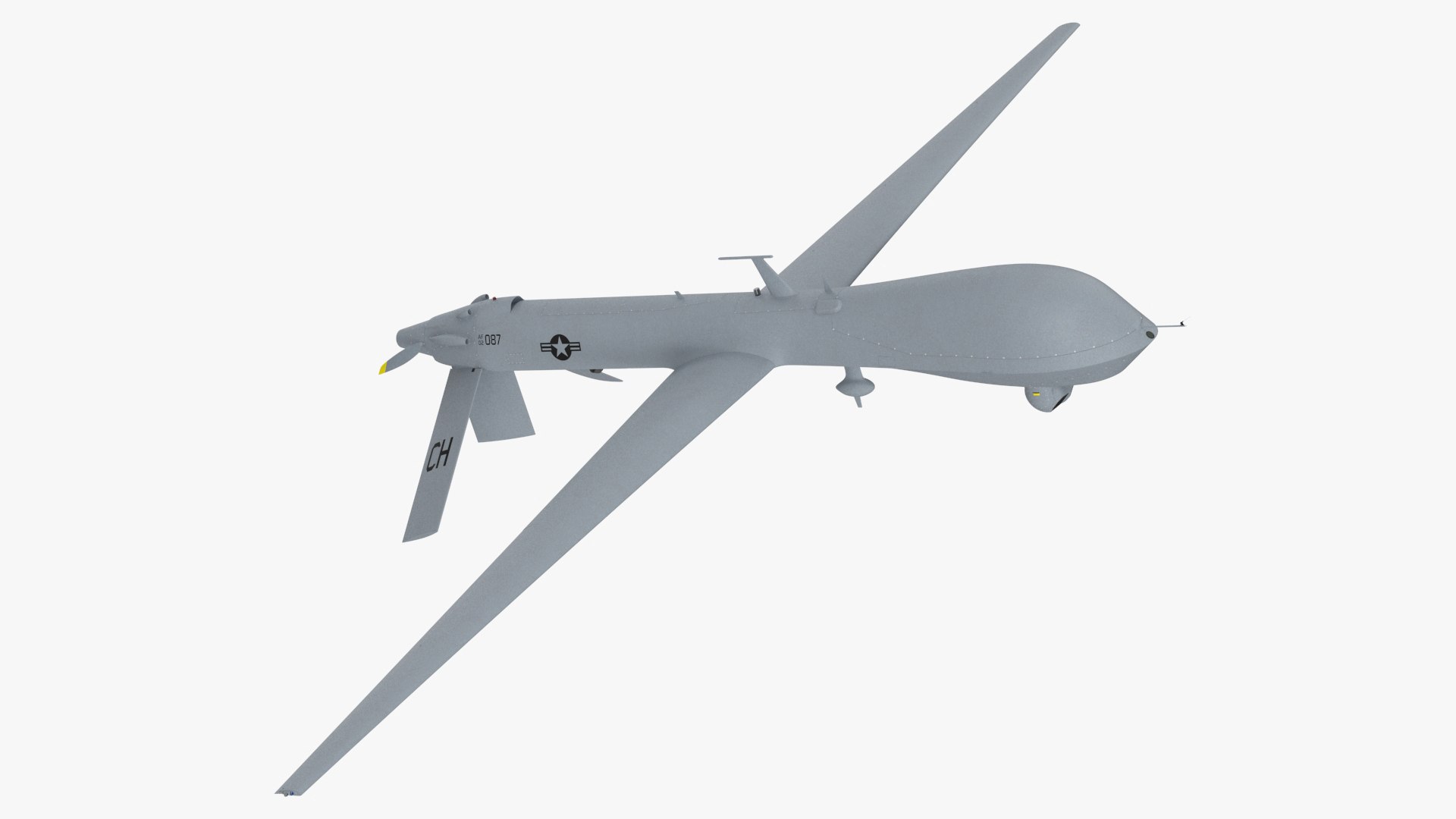 Unmanned Aerial Vehicle Reaper Drone MQ-1 Rigged 3D model preview