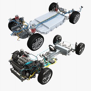 3D hybrid electric car chassis - TurboSquid 1649370