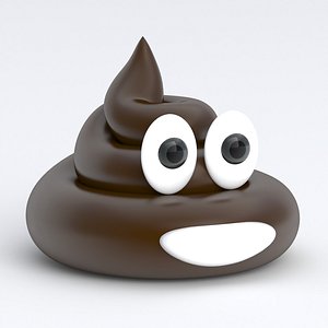 3D The Smiling Poop dark  brown model