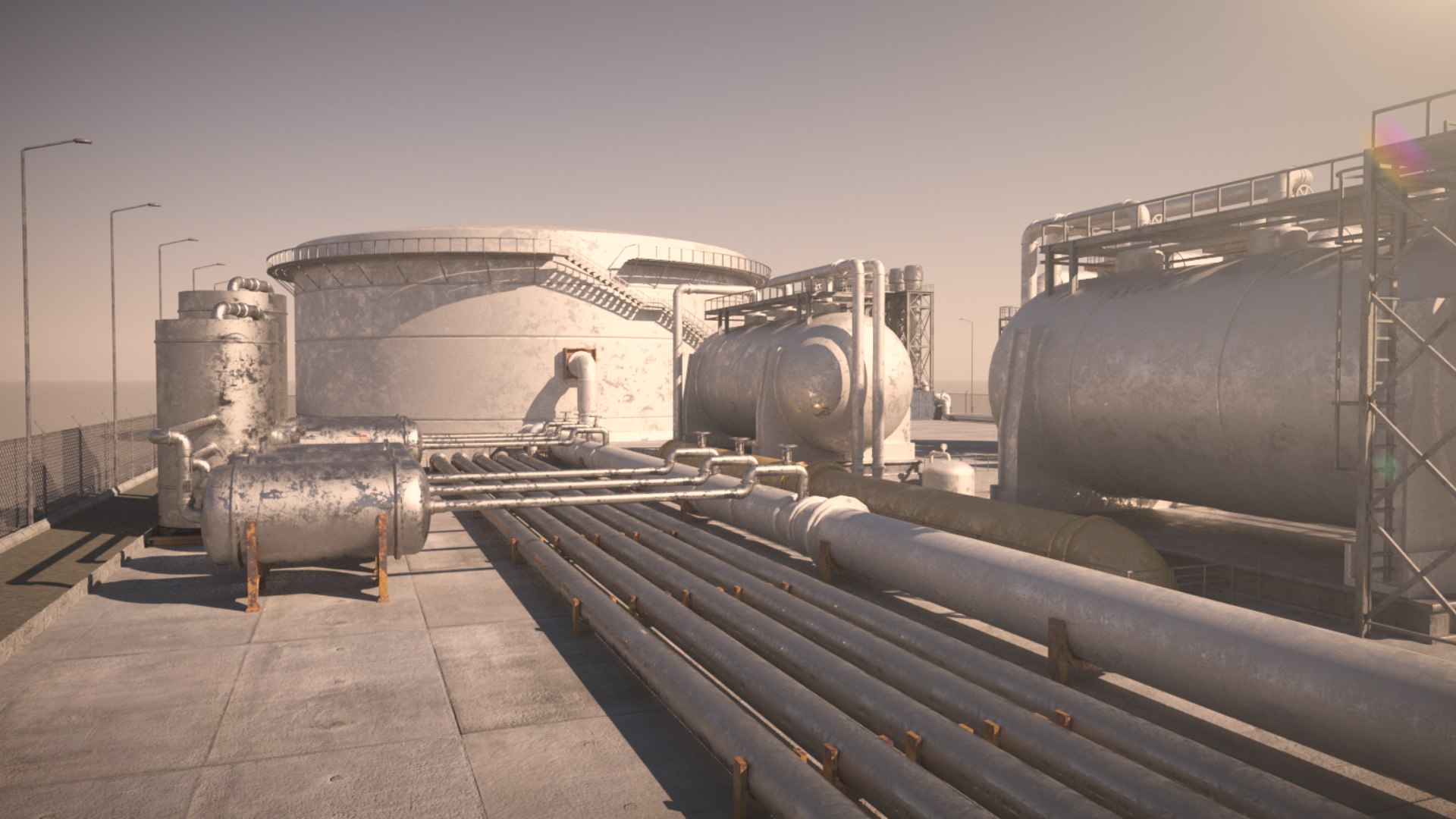 3D Model Oil Factory - TurboSquid 2396383