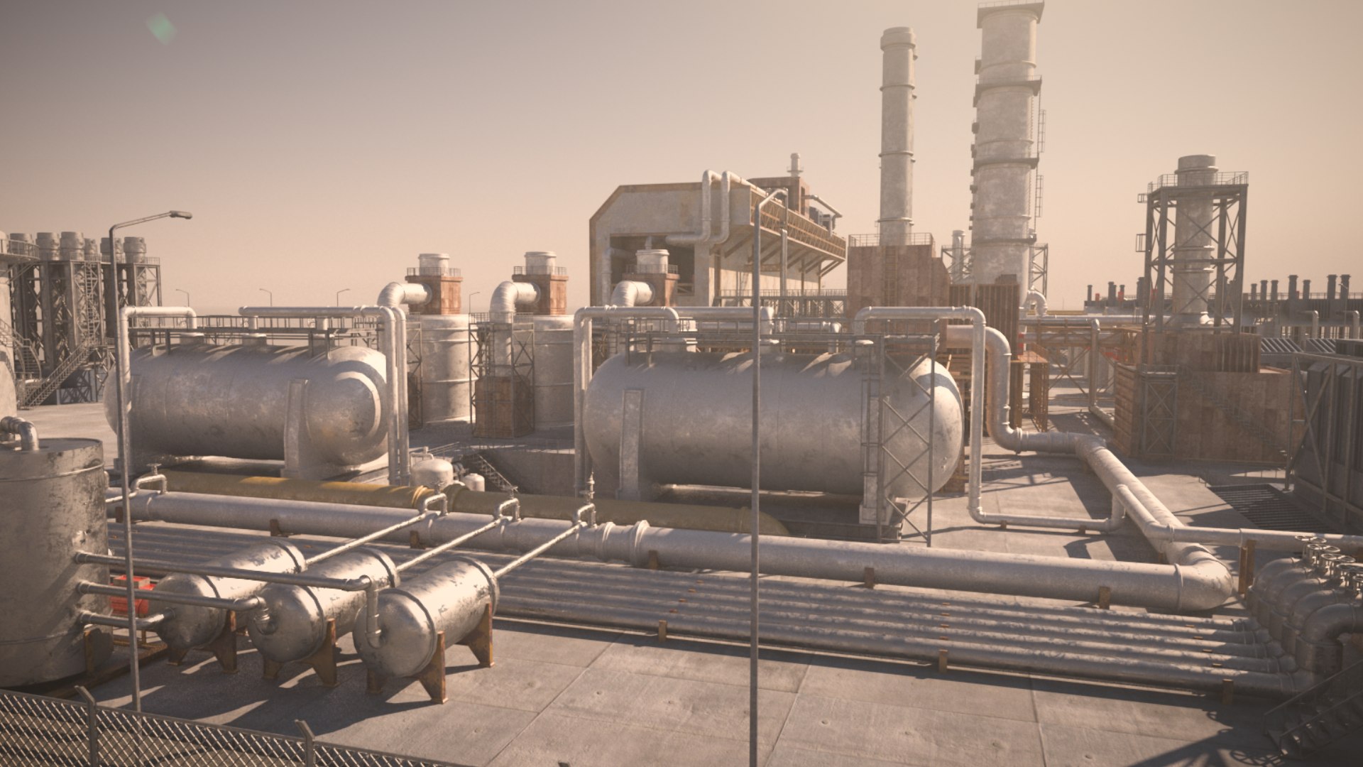 3D Model Oil Factory - TurboSquid 2396383
