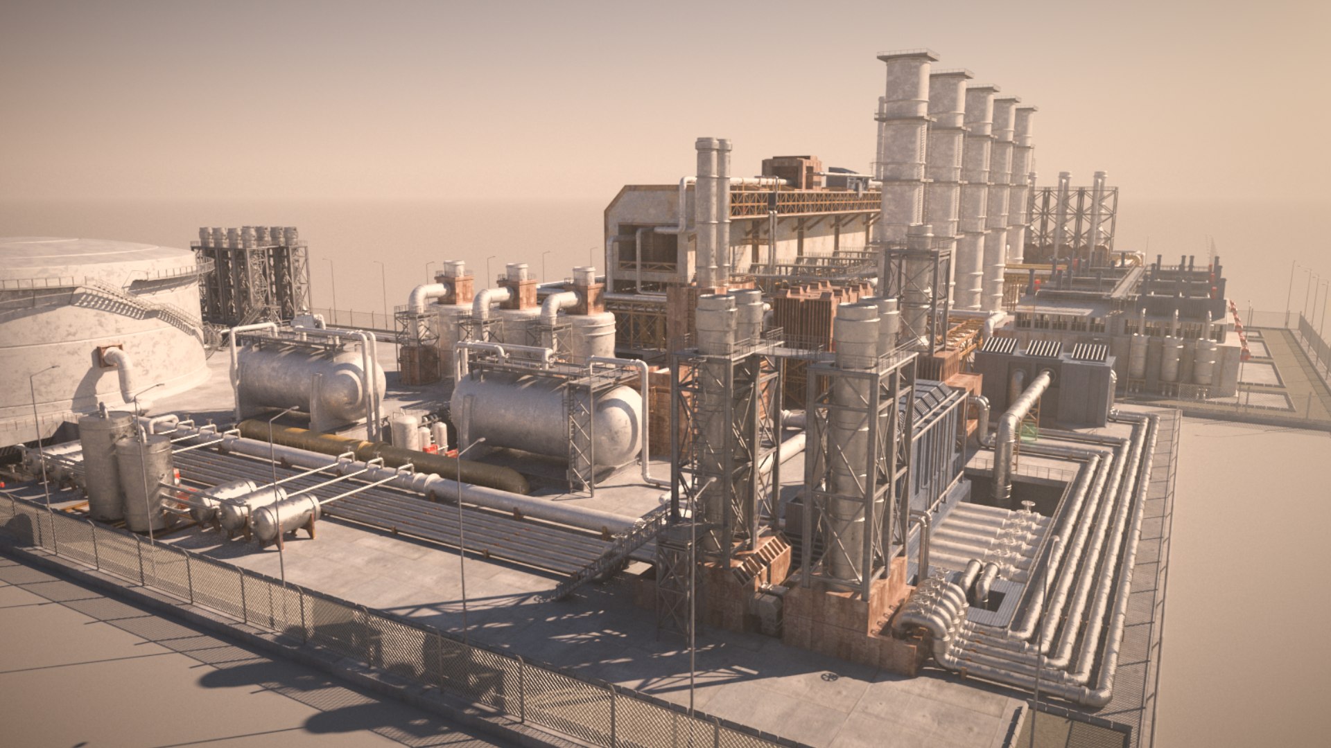 3D Model Oil Factory - TurboSquid 2396383