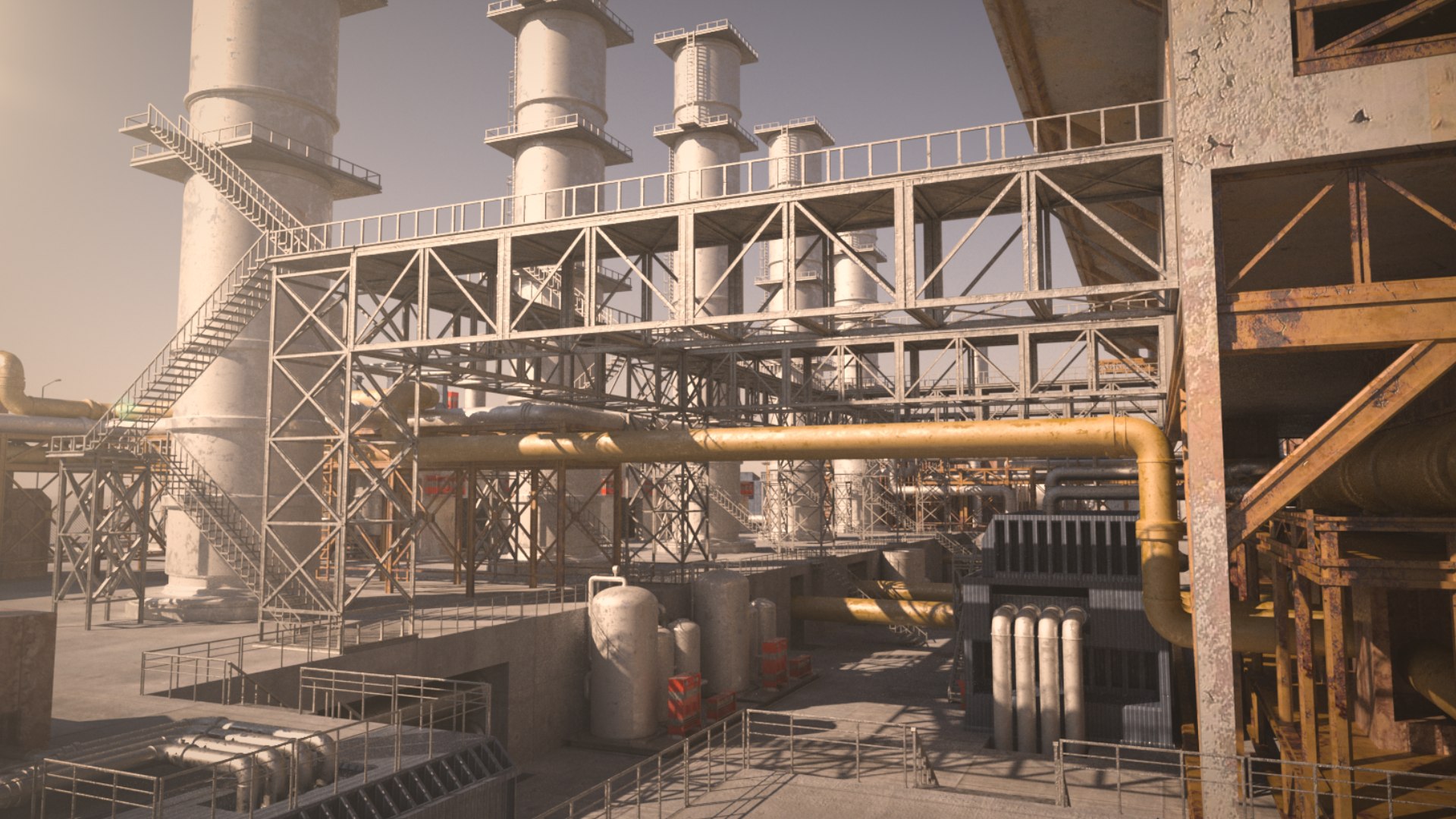 3D Model Oil Factory - TurboSquid 2396383