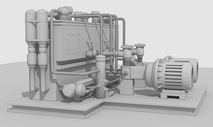 3D industrial hydraulic machine model