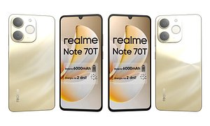Realme Note 70T Gold And Realme Narzo 80 Lite Gold 3D model
