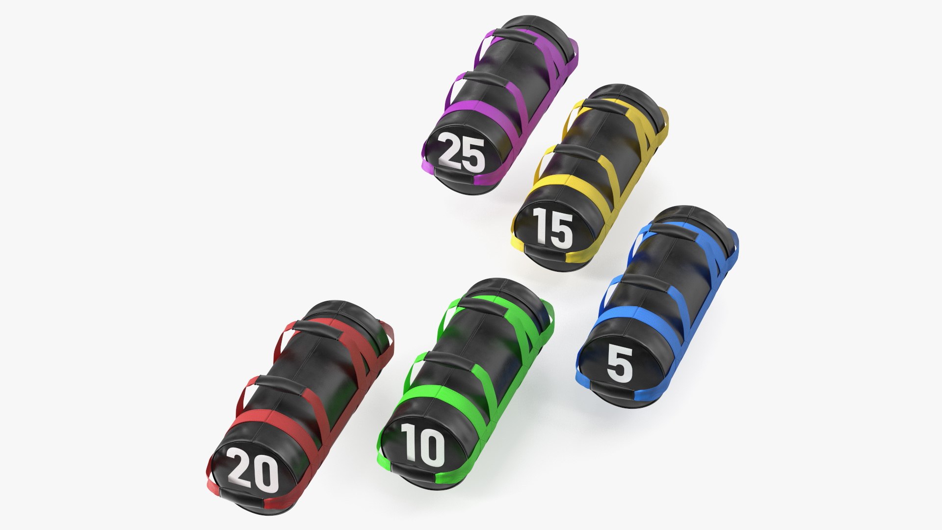 Sand Filled Power Bags Set 3D model preview