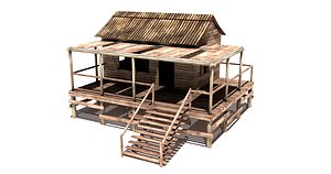 wooden shack 3D