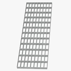 Rectangular steel grating panel