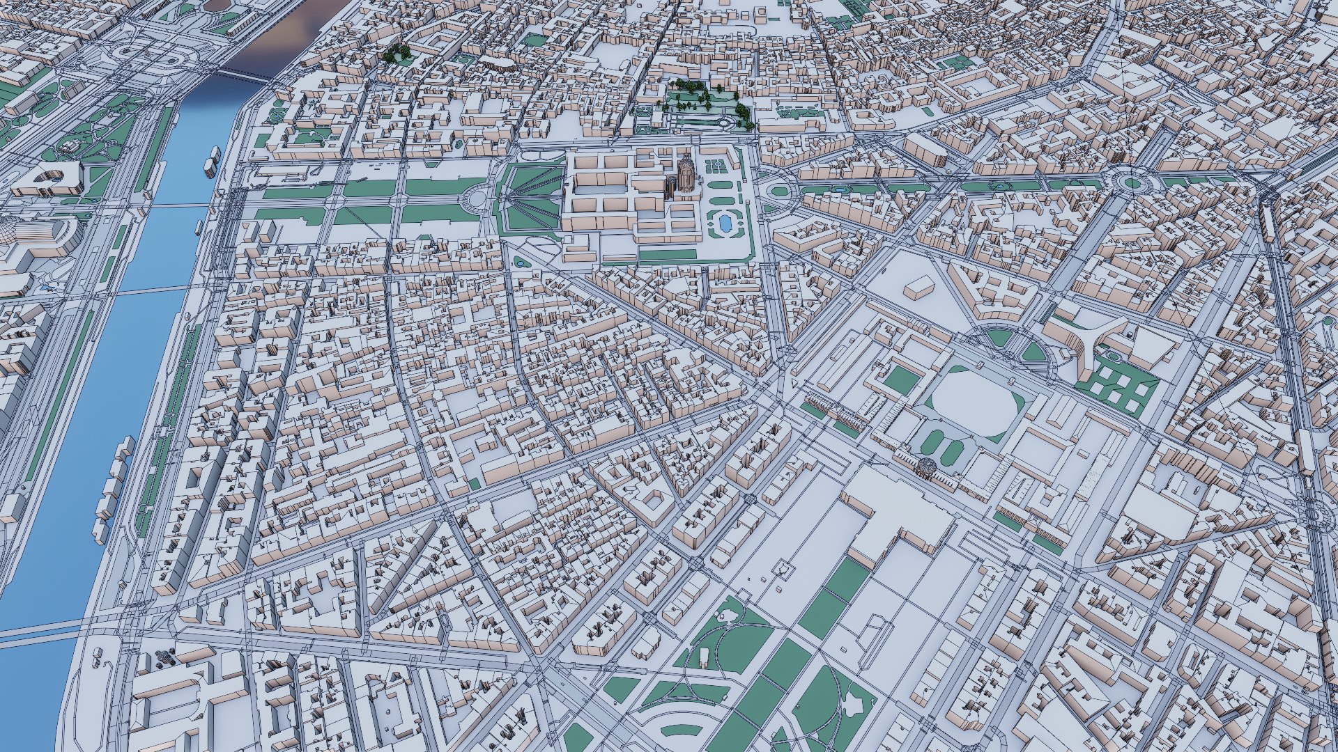 Paris City Map 3D Model - TurboSquid 1840493