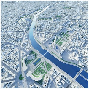 Paris city map 3D model