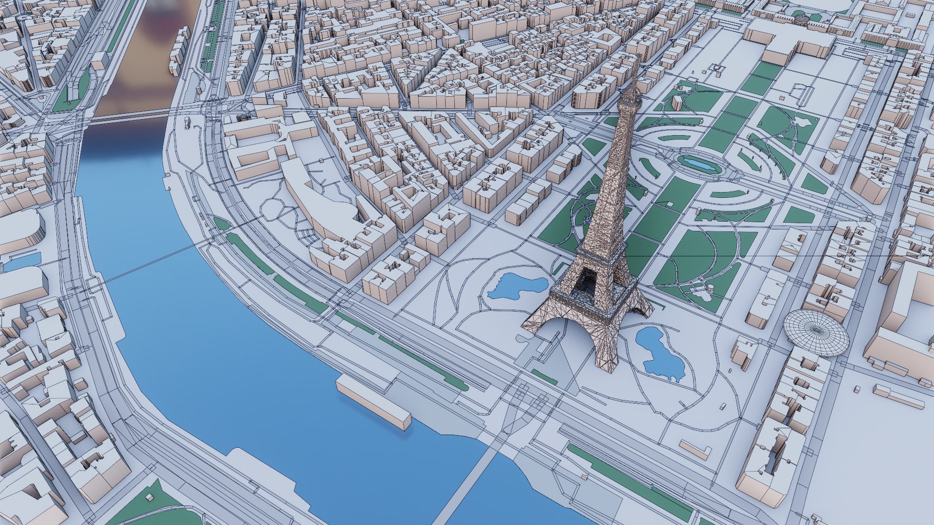 Paris city map 3D model - TurboSquid 1840493