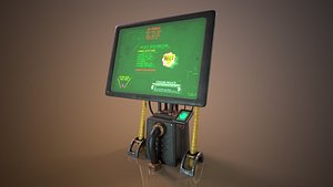 3D sci-fi cyberpunk terminal ordering