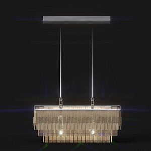 Capiz Rectangle Chandelier 3D