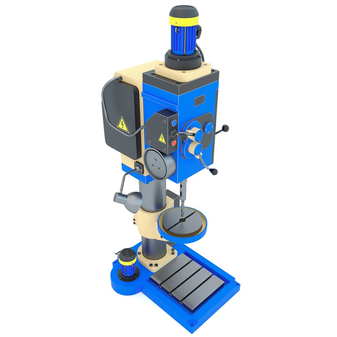 3D model 2N125 Drill vertical press - Industrial machine tool https://p.turbosquid.com/ts-thumb/QE/yaTucW/oT/drillingmachine2n125l_004/jpg/1635605971/1920x1080/fit_q87/ca420837a97fa81e30e00310b39ae20fb3e96c9a/drillingmachine2n125l_004.jpg
