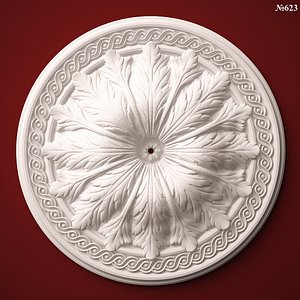 (623) Decor Element Rosette -3d STL model for CNC