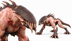 3D model Mutant Reptile Monster - Rigged