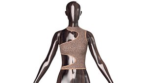Girls Leopard Print Side Cutout Crop Top