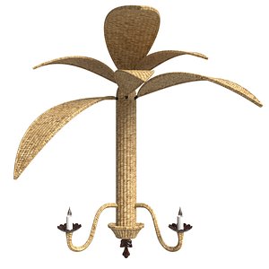 Woven Reed Palm Tree Wall Sconce F S Flores Collection model
