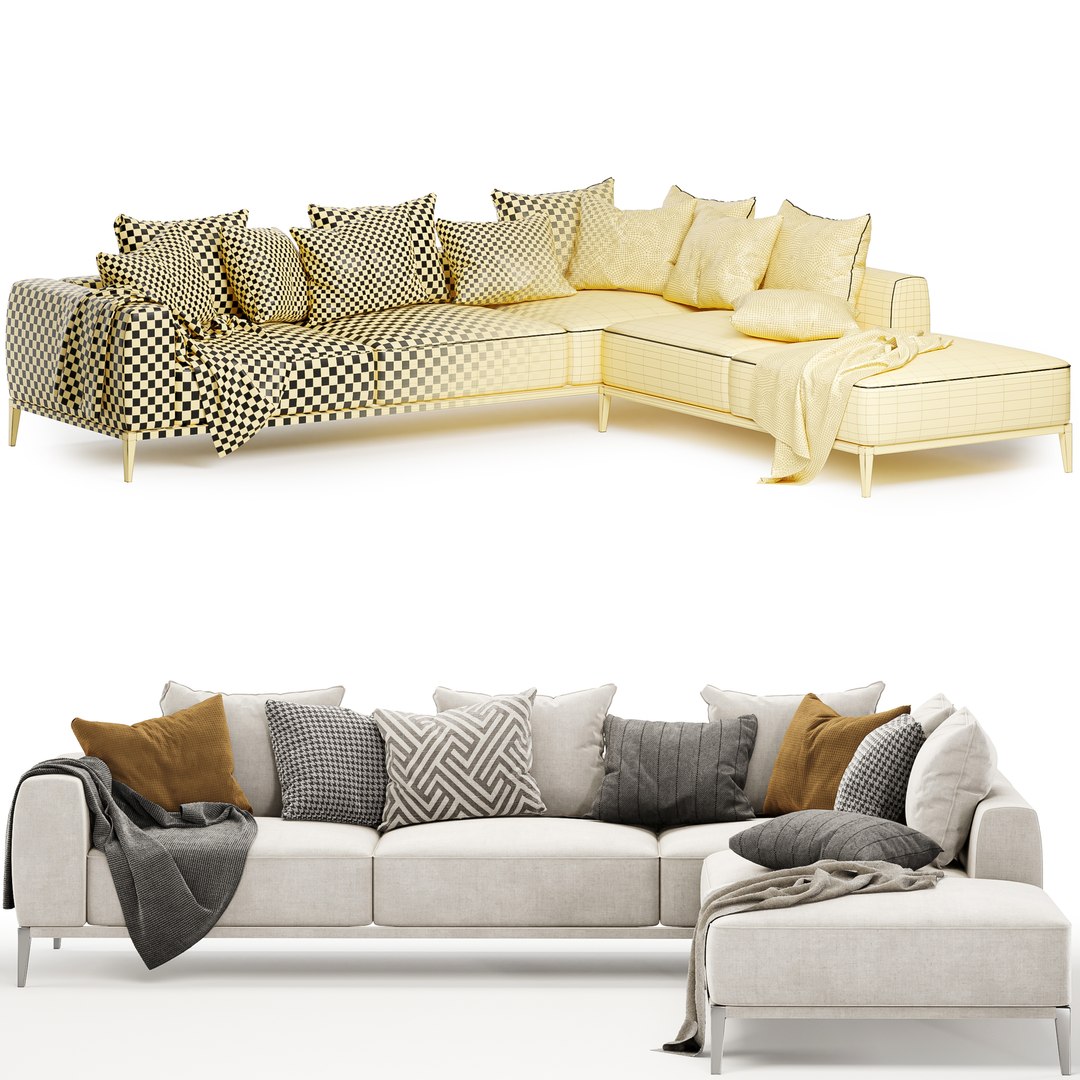 Romeo Sectional Sofa By Flexform 3D Model - TurboSquid 2241578