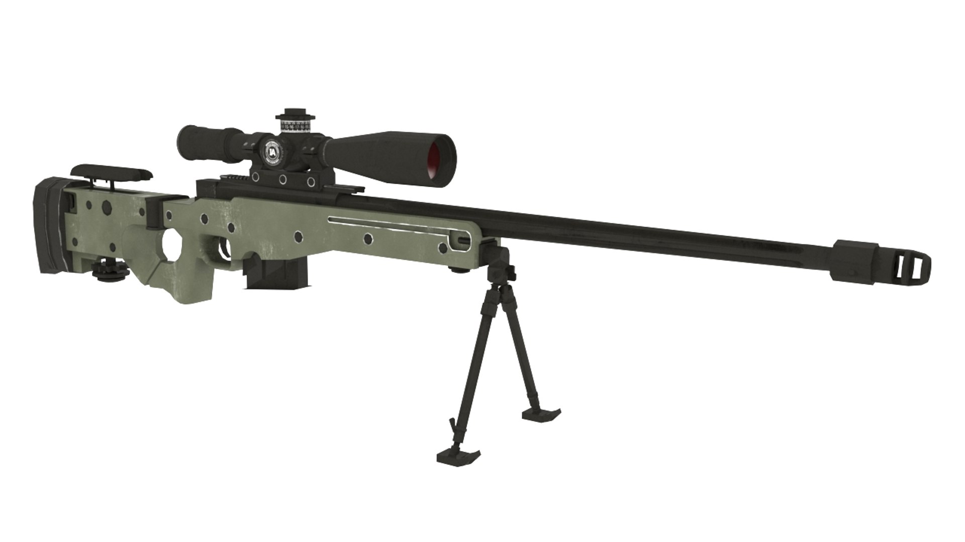 D Accuracy International Awm Sniper Rifle Turbosquid