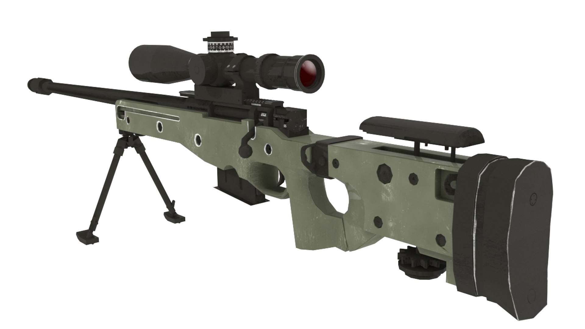 3D Accuracy International Awm Sniper Rifle - TurboSquid 1151188